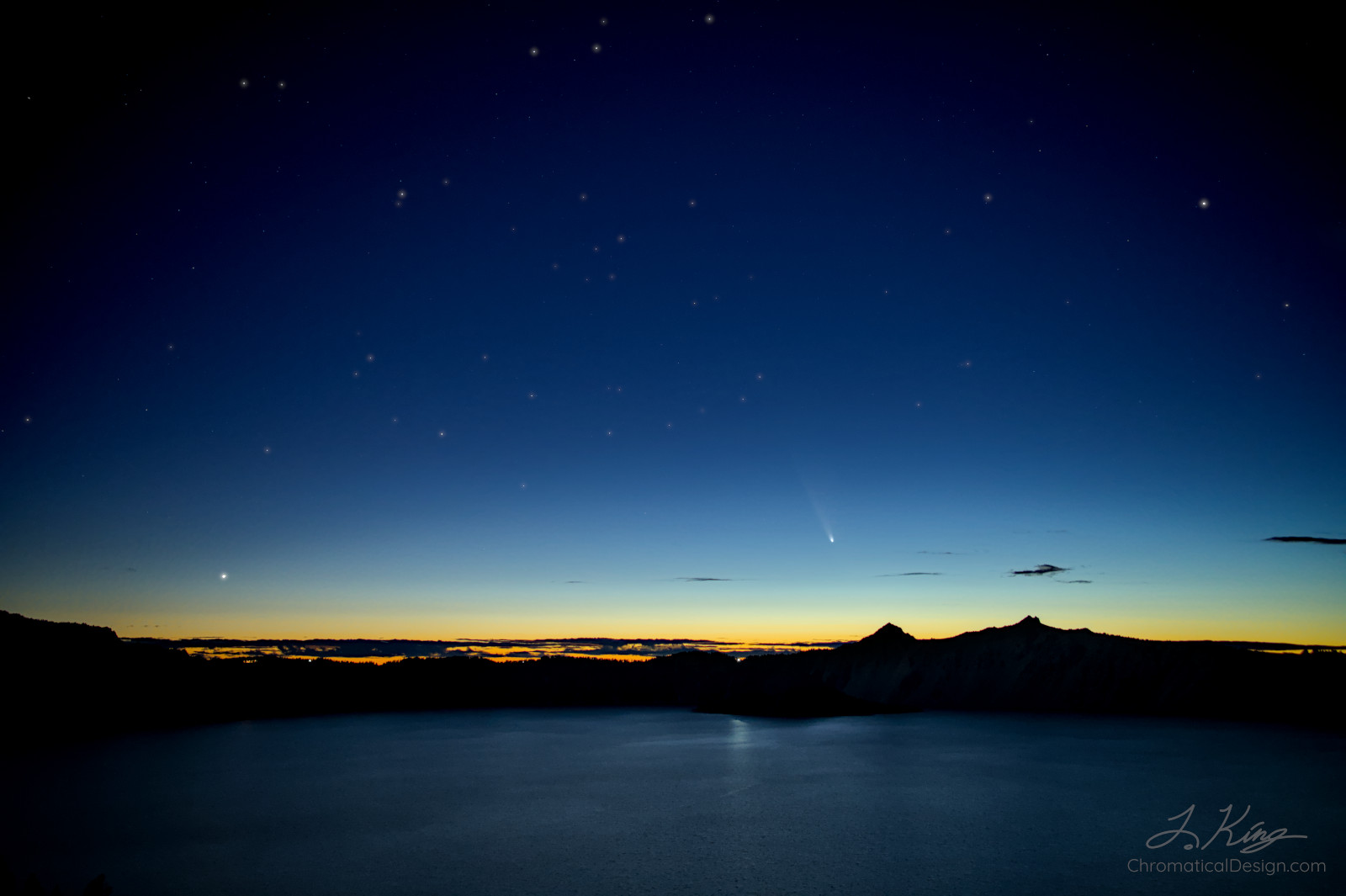 Comet Over Crater Lake