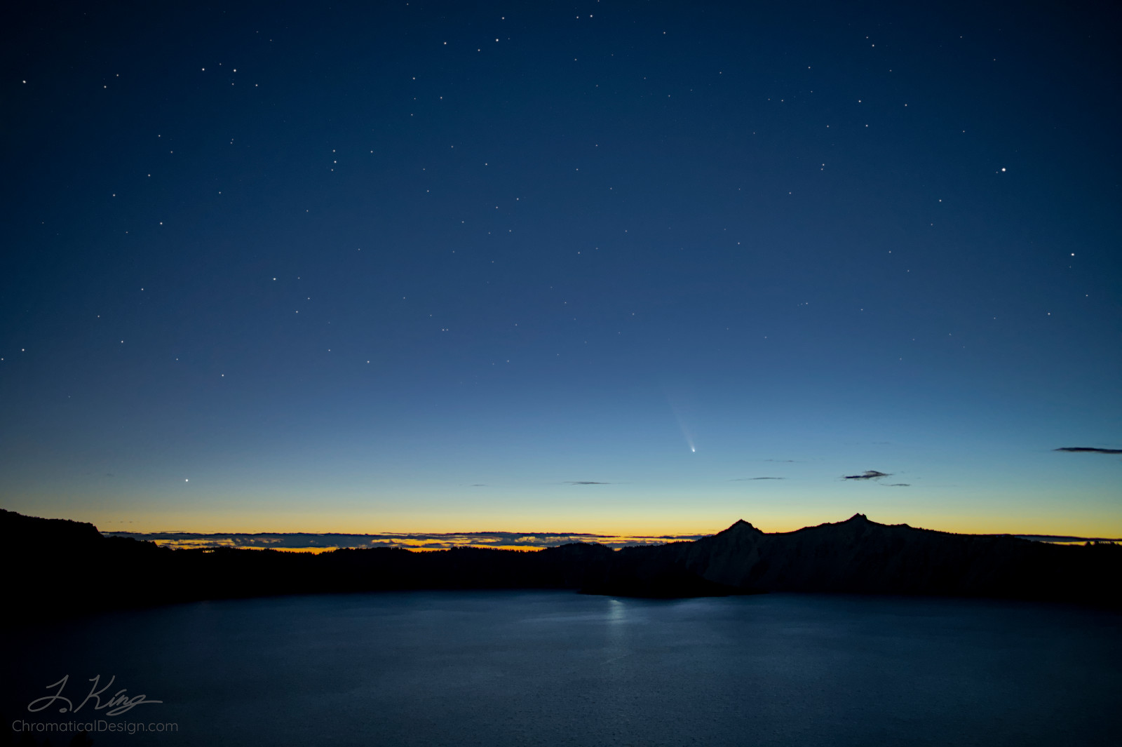 Comet Over Crater Lake